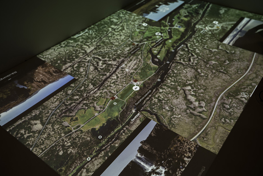 Interactive map of Þingvellir from the exhibition Heart of Iceland